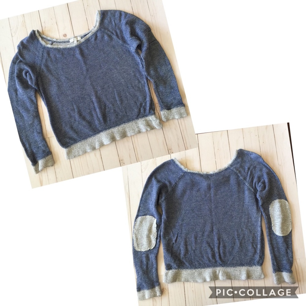 Delia’s Crop Top Patched Elbows Sleeve Small